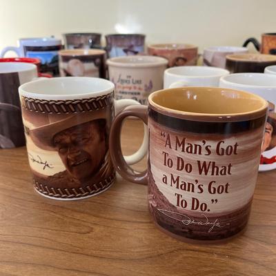 LOT 229K: Big Collection of John Wayne Coffee Mugs