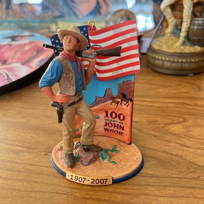 LOT 230K: John Wayne Collectibles - Saloon Mirror, Clock, Magnets and More