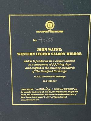 LOT 230K: John Wayne Collectibles - Saloon Mirror, Clock, Magnets and More