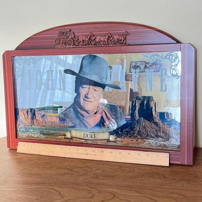 LOT 230K: John Wayne Collectibles - Saloon Mirror, Clock, Magnets and More