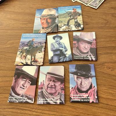 LOT 230K: John Wayne Collectibles - Saloon Mirror, Clock, Magnets and More
