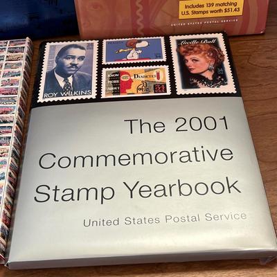 LOT 233K: Yearly Commemorative Stamp Yearbooks with Unopened Stamp Packs - 1996, 2001, 2002, 2005, 2006, 2007