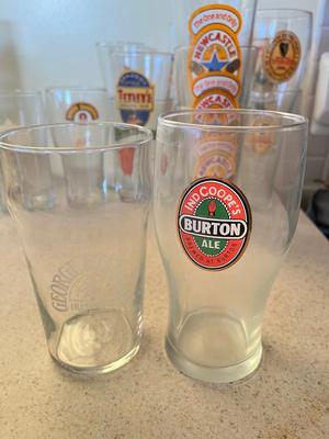 LOT 234K: Big Lot Of Beer Glasses and Bar Towels