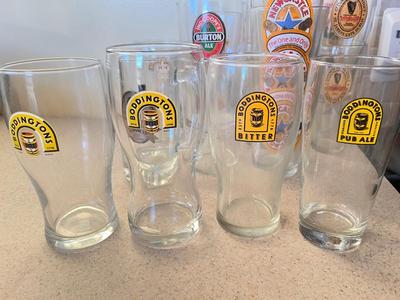 LOT 234K: Big Lot Of Beer Glasses and Bar Towels