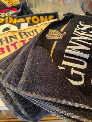 LOT 234K: Big Lot Of Beer Glasses and Bar Towels