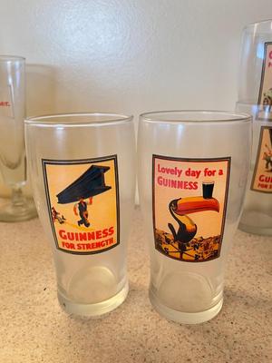 LOT 234K: Big Lot Of Beer Glasses and Bar Towels