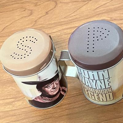 LOT 235K: John Wayne Memorabilia - Cookbooks, Lunchboxes, Salt and Pepper Shakers and More
