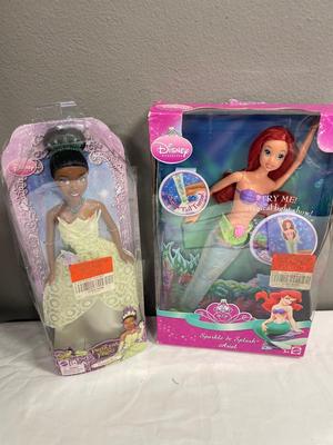 Disney’s princess and the frog and Ariel dolls