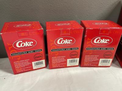 Coca-Cola, mini clocks and anniversary clock