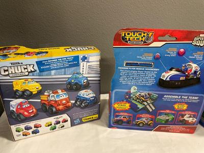 Chuck & friends with Capt. A toy cars, & War Zone plastic figures