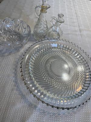 Clear Glass, milk glass & Jeannette glass decor
