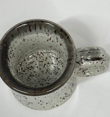 Hand-thrown Pottery Coffee Mug personalized with {"Sandra" from Clay in Mina" in San Diego CA