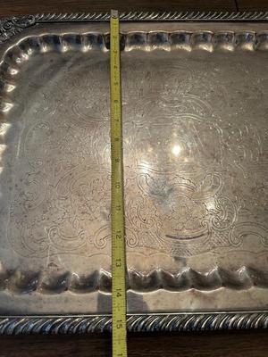 Large & Heavy Silver on Copper Platter Hallmarked/Numbered