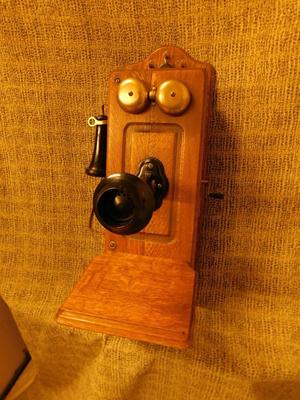 Antique Crank Telephone, Some Internal Components Missing