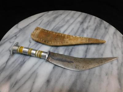 Hand-Forged Knife w/ Goatskin Sheath