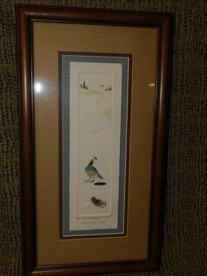 Laura Woolschlager ‘Hole And One’ Framed and Matted Pressed Paper Art 43/60