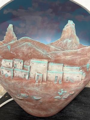 Southwestern decor lamp and wolf oil lamp