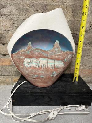 Southwestern decor lamp and wolf oil lamp