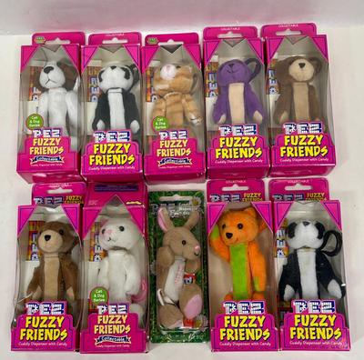 FUZZY FRIENDS Pez Dispensers New Condition in Packages - LOT OF 10