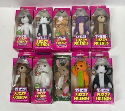 FUZZY FRIENDS Pez Dispensers New Condition in Packages - LOT OF 10