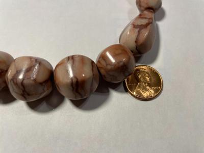 DTR/Jay King New Never Worn Graduated Agate Stone Beads 18-21" Adjustable Necklace w/Sterling Silver Clasp & Chain as Pictured....