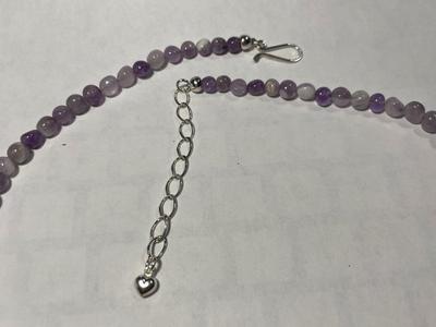 DTR/Jay King New Never Worn Amethyst Quartz Bead & Chunks 20-22" Adjustable Necklace w/Sterling Silver Clasp & Chain as...
