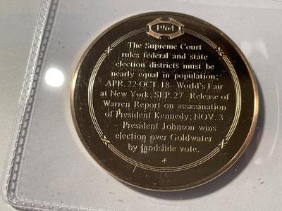 1964 EQUAL REPRESENTATION MEANS ONE MAN/ONE VOTE FRANKLIN MINT PROOF BRONZE MEDAL (MEDAL #38). FREE DOMESTIC SHIPPING.