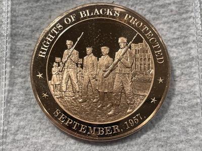 1957 RIGHTS OF BLACKS PROTECTED FRANKLIN MINT PROOF BRONZE MEDAL (MEDAL #36). FREE DOMESTIC SHIPPING.