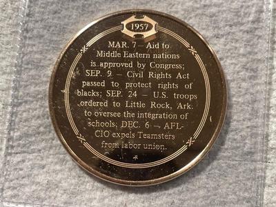 1957 RIGHTS OF BLACKS PROTECTED FRANKLIN MINT PROOF BRONZE MEDAL (MEDAL #36). FREE DOMESTIC SHIPPING.