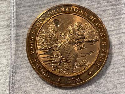 1852 UNCLE TOM'S CABIN DRAMATIZES SLAVERY'S EVILS FRANKLIN MINT PROOF BRONZE MEDAL (MEDAL #35). FREE DOMESTIC SHIPPING.