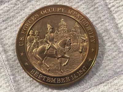 1847 U.S. FORCES OCCUPY MEXICO CITY FRANKLIN MINT PROOF BRONZE MEDAL (MEDAL #31). FREE DOMESTIC SHIPPING.