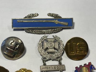 Vintage Preowned WW-II Sterling Silver Rifle Pin & Miscellaneous Lot as Pictured. FREE DOMESTIC SHIPPING.