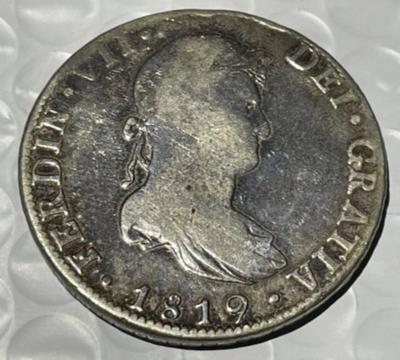 Mexico 1819-JJ Circulated Condition Silver 8-Reales Preowned from an Estate. Cleaned & Polished at One Time.