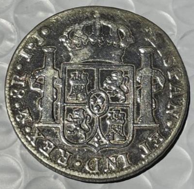 Mexico 1819-JJ Circulated Condition Silver 8-Reales Preowned from an Estate. Cleaned & Polished at One Time.
