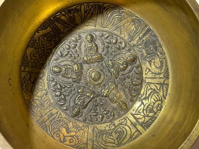 Vintage/Antique Solid Brass 1/4" Thick Tibetan Singing Musical Bowl Instrument Used for Meditation 5.5" in Diameter as Pic'd.
