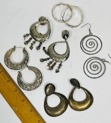 Lot of 5 Fashion Hoop Earrings