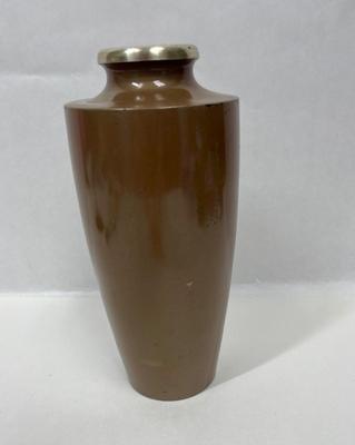 Vintage 19th Century Japanese Meiji Bronze Mixed Metal Vase Signed Birds Flowers Grapes 8.5"