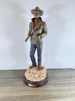 LOT 27L: 2017 Limited Edition Bradford Exchange "Standing Tall: John Wayne" Cold-Cast Bronze Sculpture A0288