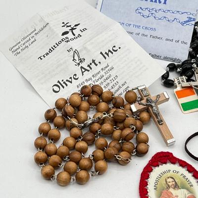 LOT 161J: Collection of Religious Items - Rosaries and More