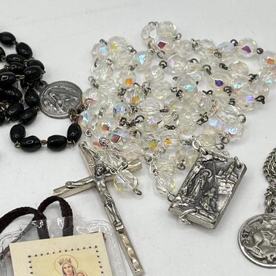 LOT 161J: Collection of Religious Items - Rosaries and More