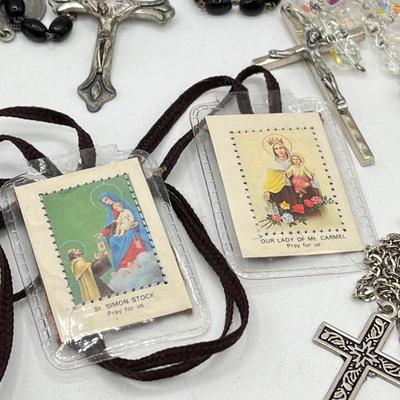 LOT 161J: Collection of Religious Items - Rosaries and More