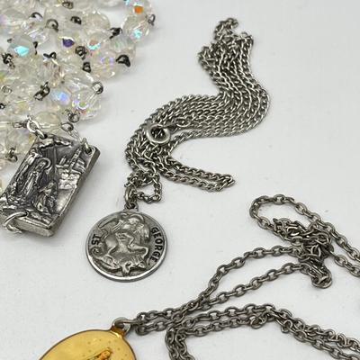 LOT 161J: Collection of Religious Items - Rosaries and More