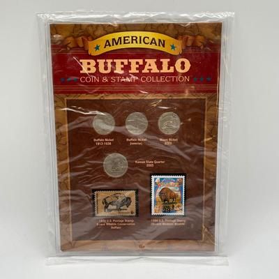 LOT 163J: California Gold Rush Commemorative Gold-Plated Silver Medal and Postal Cover, American Buffalo Coin and Stamp Set, and First...