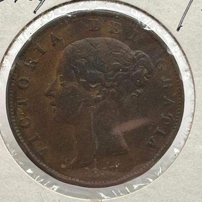 LOT 164J: Antique and Vintage British Coins - 1853 Half Penny, 1912 Sixpence and More