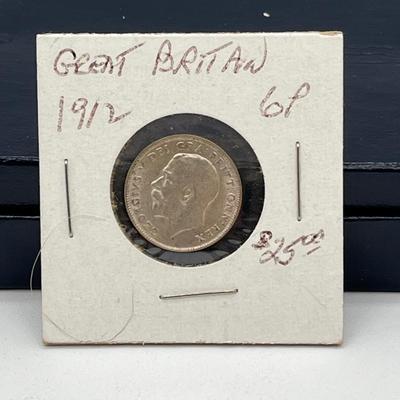 LOT 164J: Antique and Vintage British Coins - 1853 Half Penny, 1912 Sixpence and More