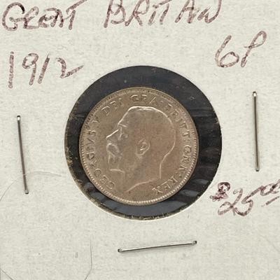 LOT 164J: Antique and Vintage British Coins - 1853 Half Penny, 1912 Sixpence and More