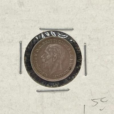 LOT 164J: Antique and Vintage British Coins - 1853 Half Penny, 1912 Sixpence and More