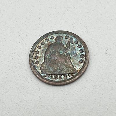 LOT 165J: 1853 Seated Liberty with Arrows Silver Dime U.S. Coin