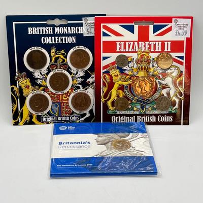LOT 168J: British Coin Collection - 2015 Brilliant Uncirculated 2-Pound Britannia Coin and More