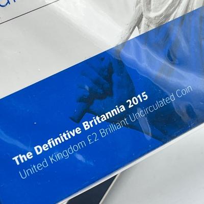 LOT 168J: British Coin Collection - 2015 Brilliant Uncirculated 2-Pound Britannia Coin and More